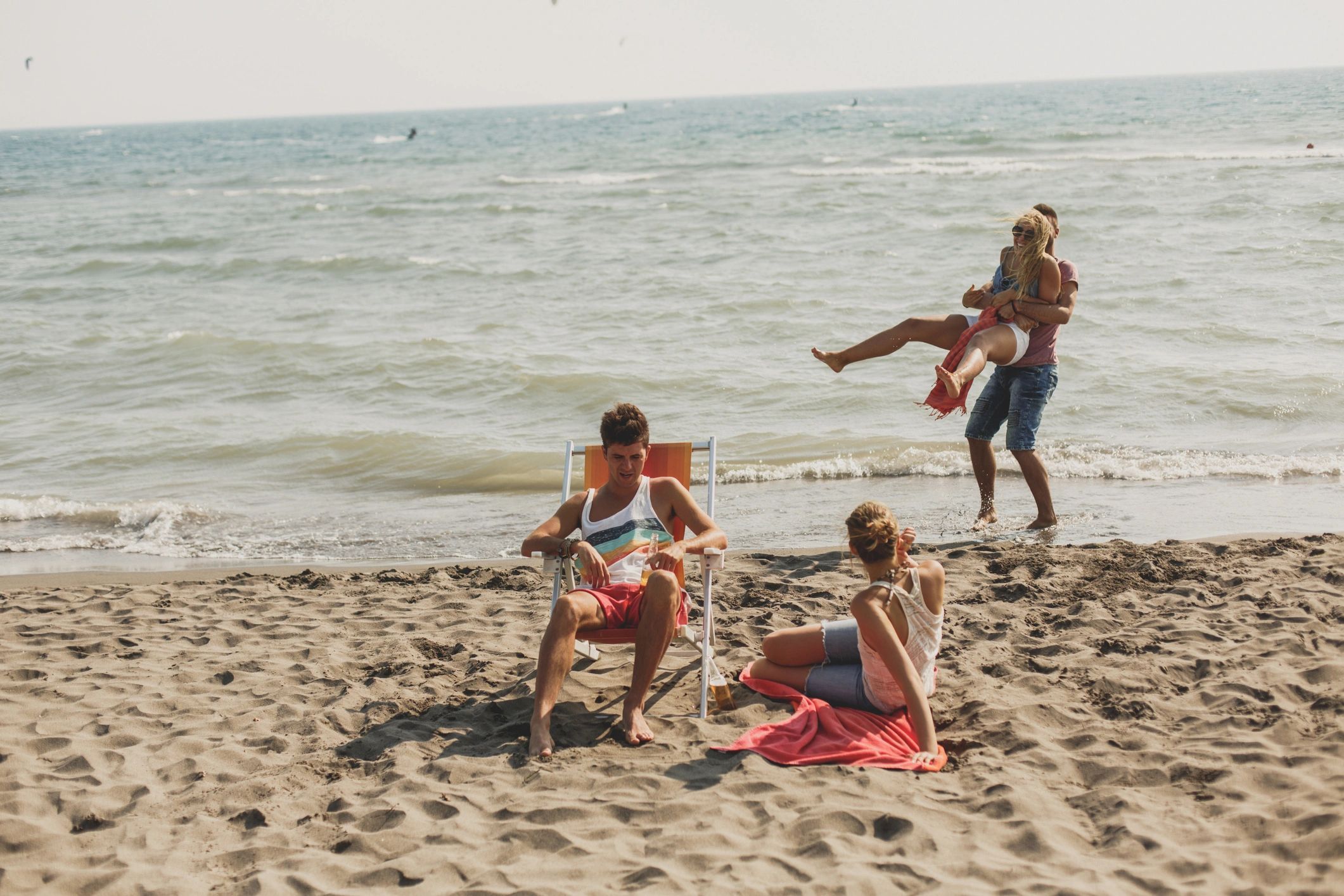 Group enjoying time together at the beach