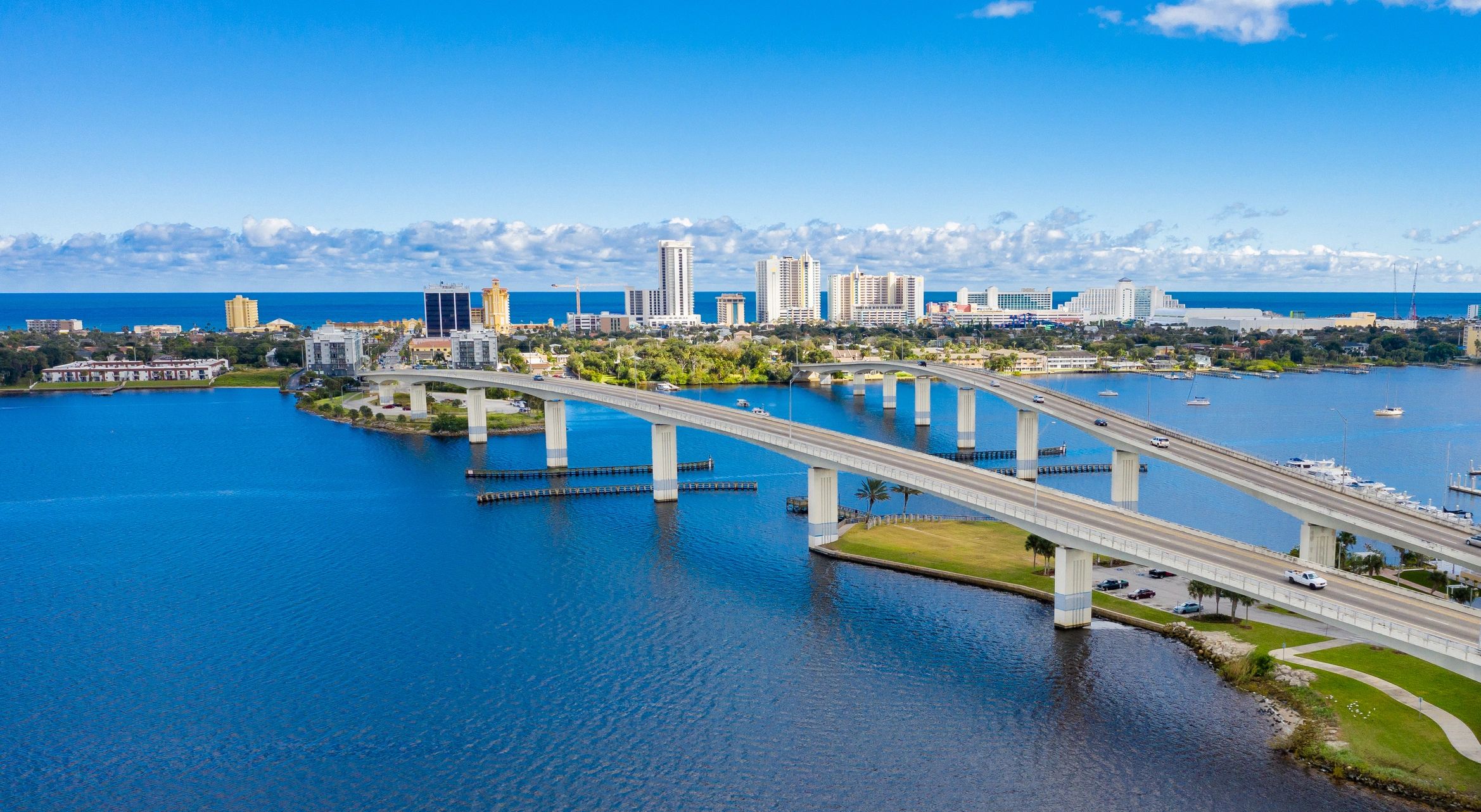 Aerial view of a Florida beach and coastline