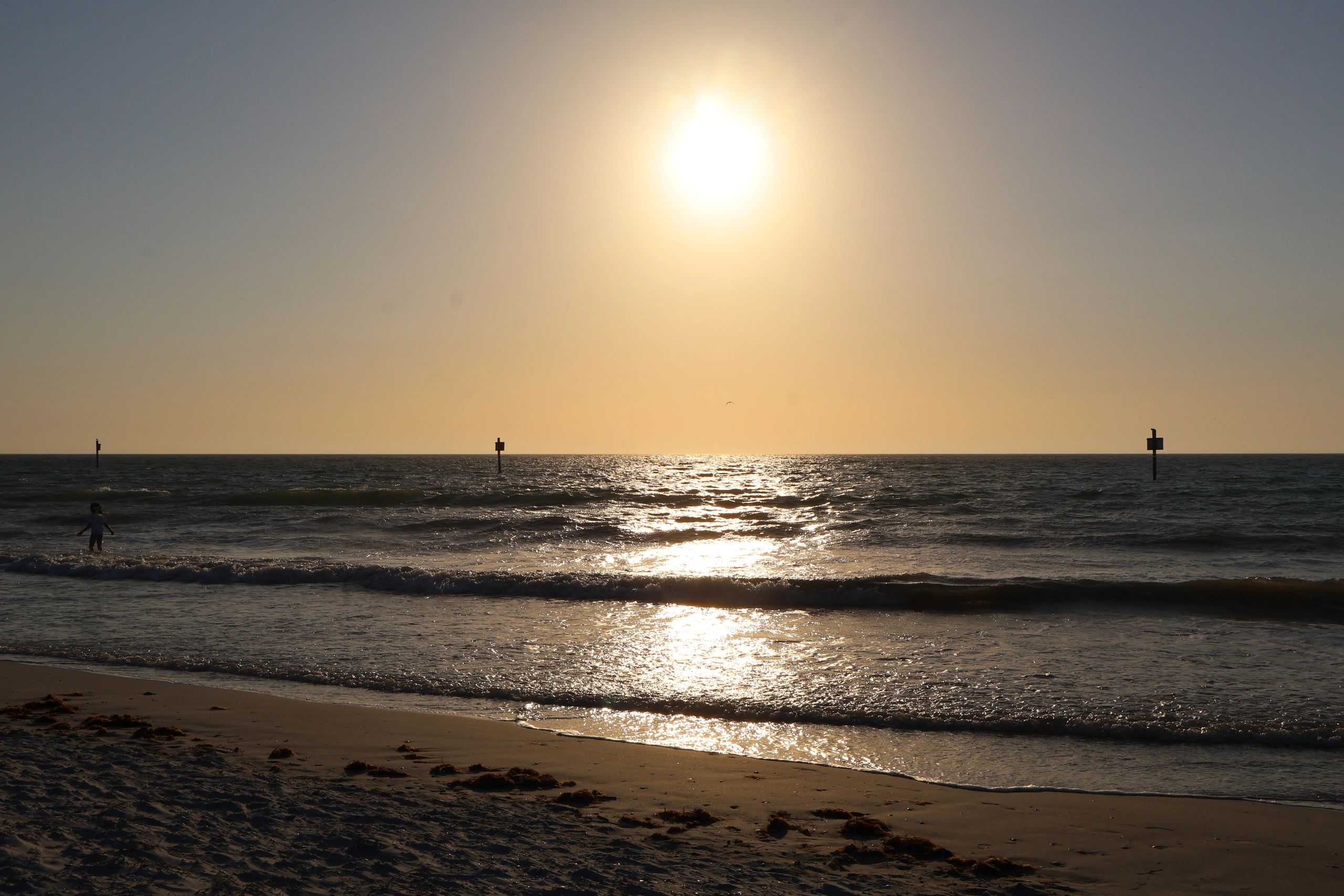 Calm shoreline with soft waves on a Florida beach