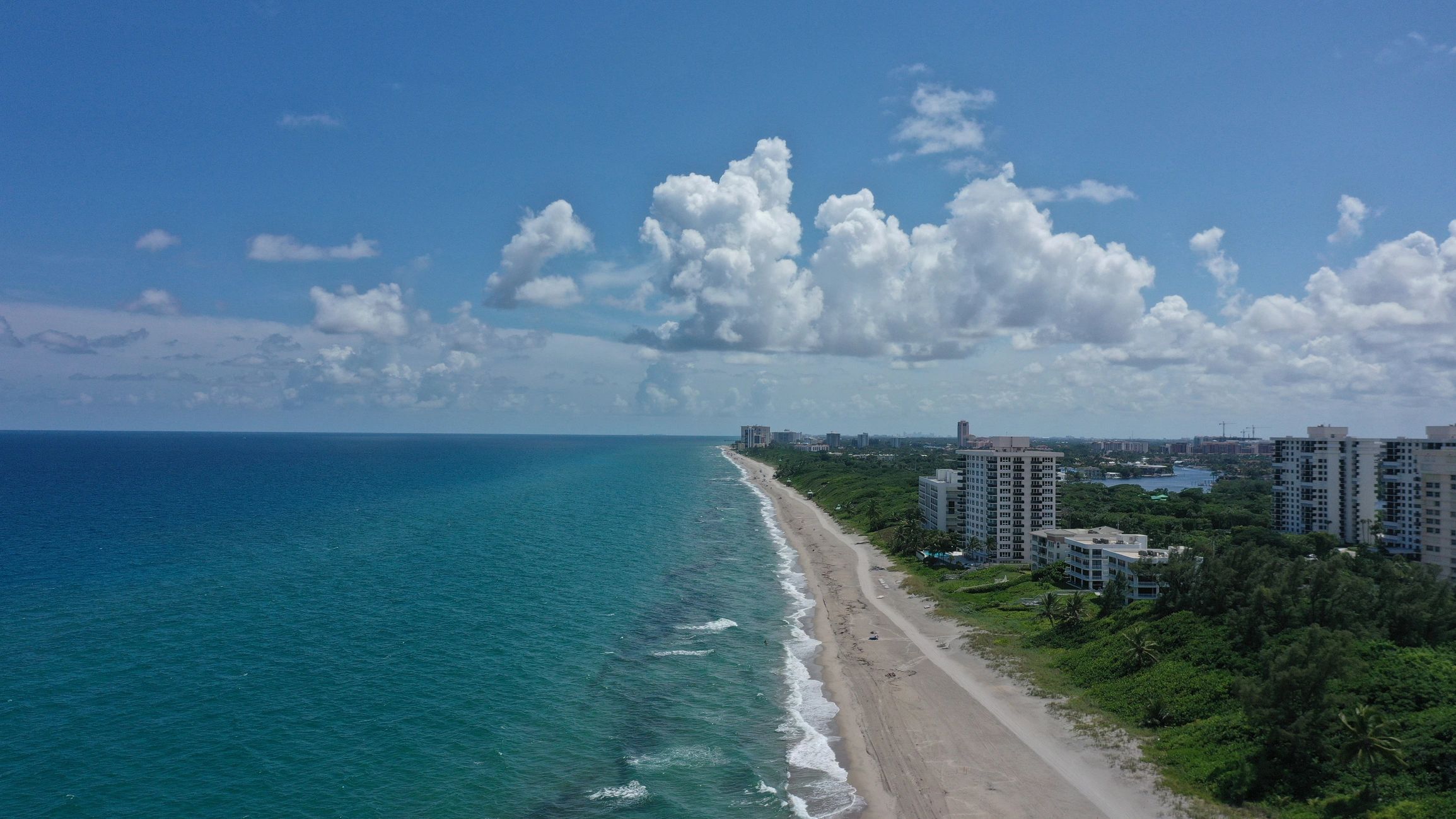 Family-friendly Florida beach with clear water and sandy shore