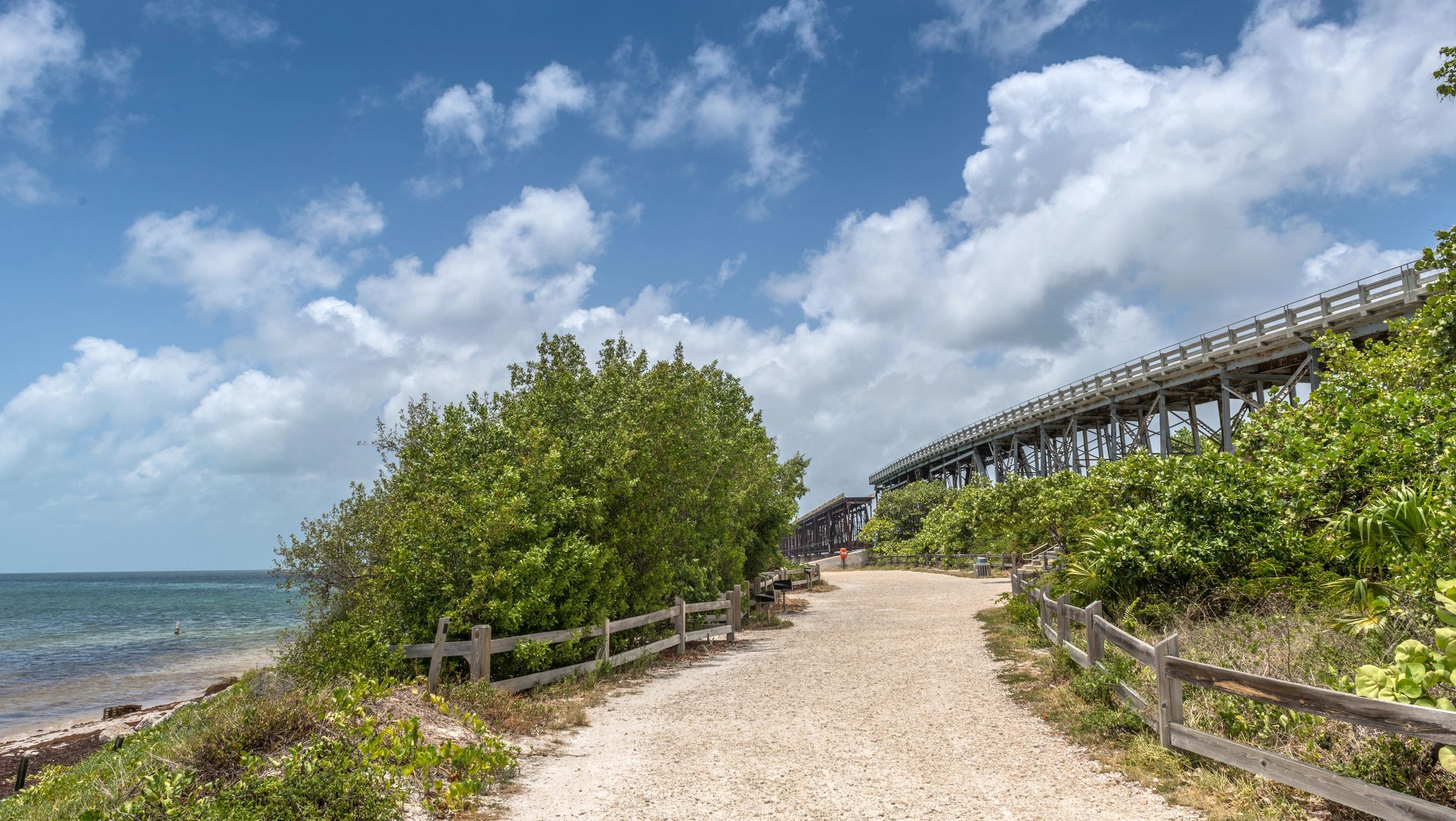 Seaside path and water view at Bahia Honda State Park in the Florida Keys
